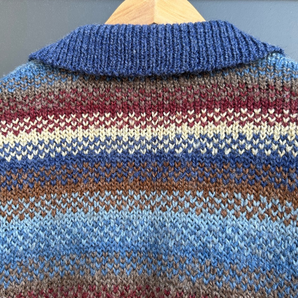 Multi-coloured Wool mix Cardigan (no tag) - zipper front - Size XL - Picture 4 of 5